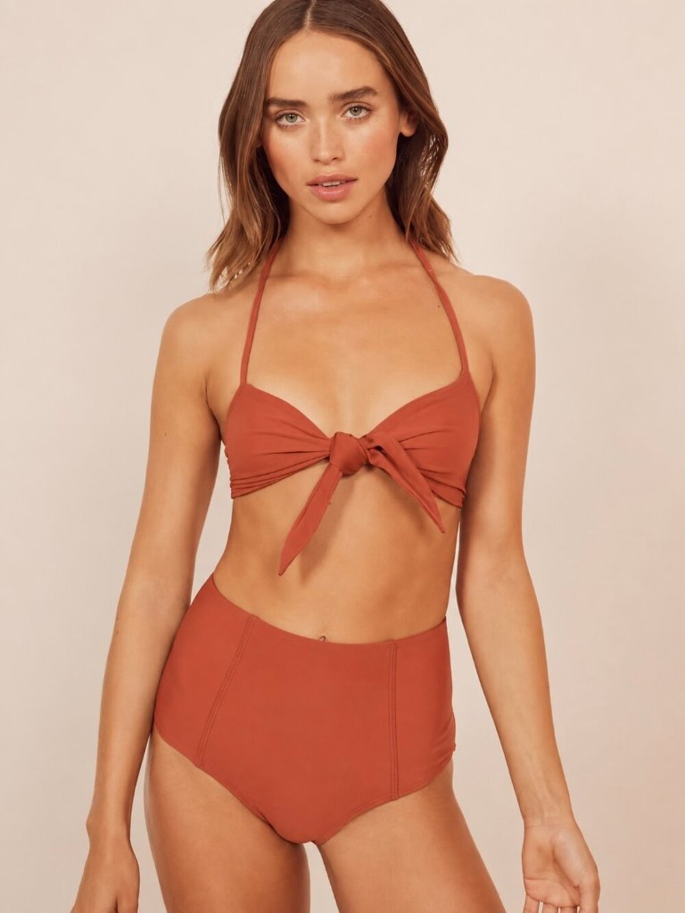 REFORMATION 2pc Bikini Hermosa top S Mandalay Bottom M terracotta